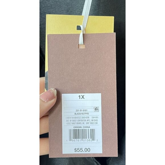 Kika Vargas X Target Black Tiered Ruffle Midi Dress 1X Puff Sleeve Fairy Grunge - Picture 11 of 13